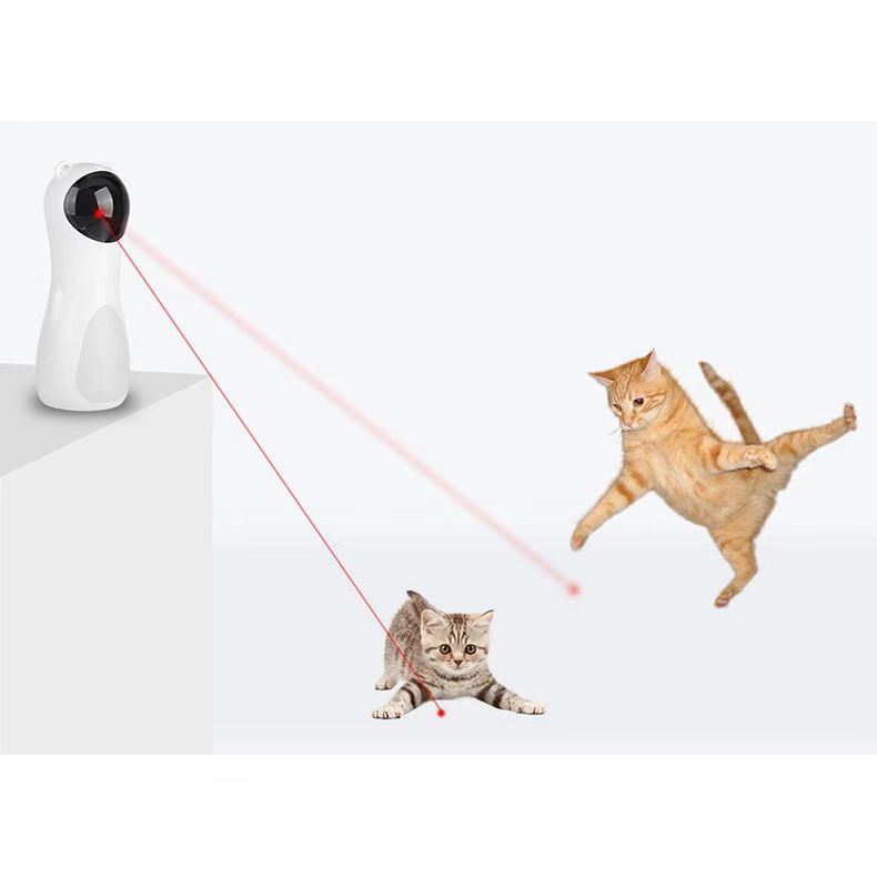 Bear Automatic Laser Cat Toy with Automatic Laser, White Bear Shape