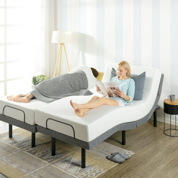 Mellow Adjustable Bed Base Unique Added, Split King Adjustable Bed Frame With Massage Chair