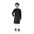 thumbnail image 2 of TRILOKI Kids Kurta Set for Boys Sequined Embroidery Black Rayon Indian Traditional Ethnic Wear, 2 of 6