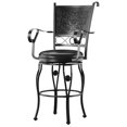 thumbnail image 5 of Linon Ellie 30" Big and Tall Swivel Bar Stool Faux Leather Padded Seat in Black, 5 of 12