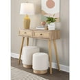 thumbnail image 4 of LumiSource Natural Wood, Cream Fabric Marla Nesting Ottoman Set, 4 of 8