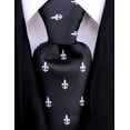 thumbnail image 1 of Scott Allan Extra Long Black Tie for Men | 63"in Long Woven Necktie | Fleur De Lis Patterned Neck Tie, 1 of 5