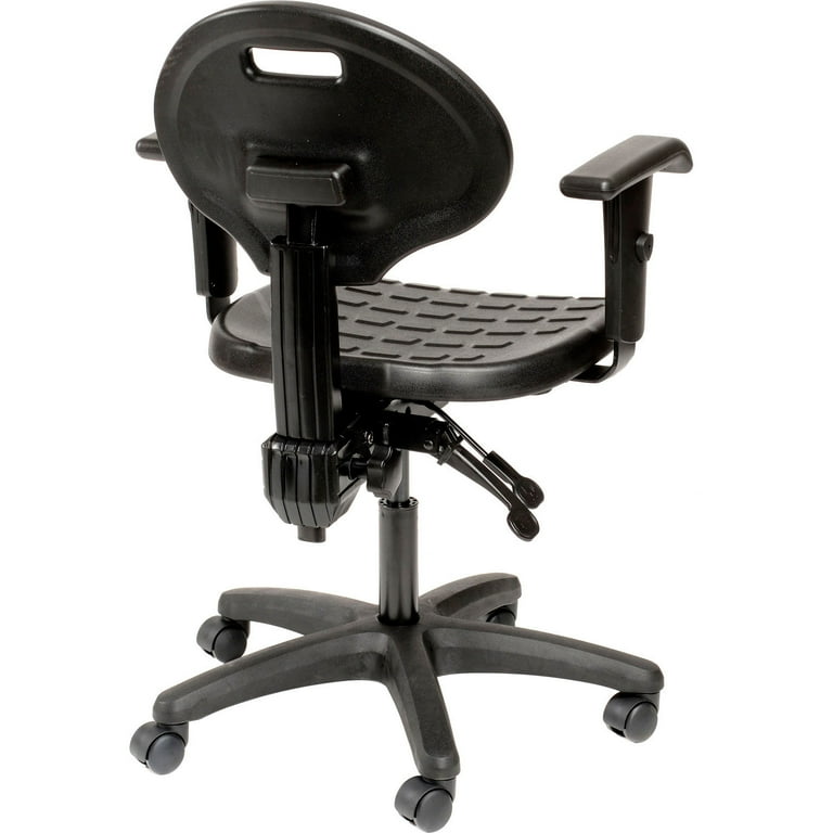 Interion® Office Chair Memory Foam With Mid Back & Adjustable Arms, Fabric,  Black