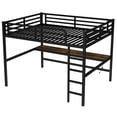 thumbnail image 7 of CZBZ Metal Queen Size Loft Bed with Charging Station and LED Lights, Loft Beds with Desk for Teen/Adult with 13" Safety Guard, Noise-Reduced, No Box Spring Needed, 7 of 7