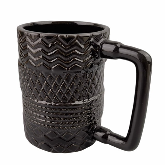 Taza de café Jadeshay de Cerámica apilable 380 ml color Negro