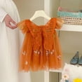 thumbnail image 7 of Curuila Infant Toddler Girls Mesh Dress Flutter Sleeve Floral Embroider Square Neck Party Fashionable Dresses For Girls Size 6-12 Months, 7 of 7
