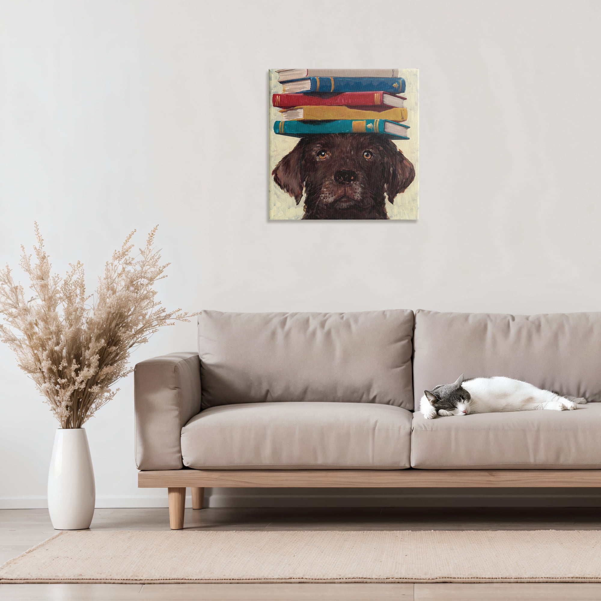 Stupell Industries Studious Abby Dog Canvas Wall Art, design by Studio Bautista