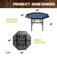thumbnail image 3 of 48-in Poker Table with Folding Legs and Drink Holders for 8 Players Perfect for Game Rooms, by Barrington, 3 of 4