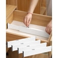 thumbnail image 1 of Separadores de cajones (juego de 4) Organizadores de cajones ajustables, (38-54,2 cm) Separador de cajones de cocina para dormitorio, cajón, oficina, 1 of 5
