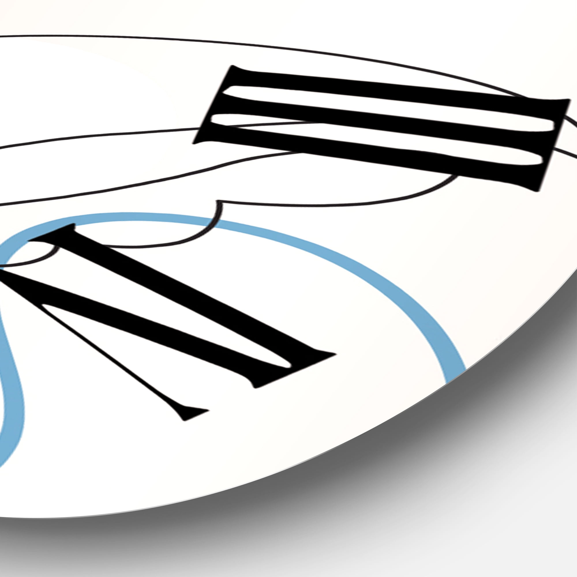 Designart 'Butterfly One Line Drawing On Cubism Shapes I' Modern Wall Clock