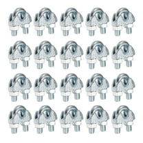 20 Pcs M5 Steel Wire Rope Clip Clamps, 1/4" Wire Rope U-Bolt Cable Clamps Saddle Fastener