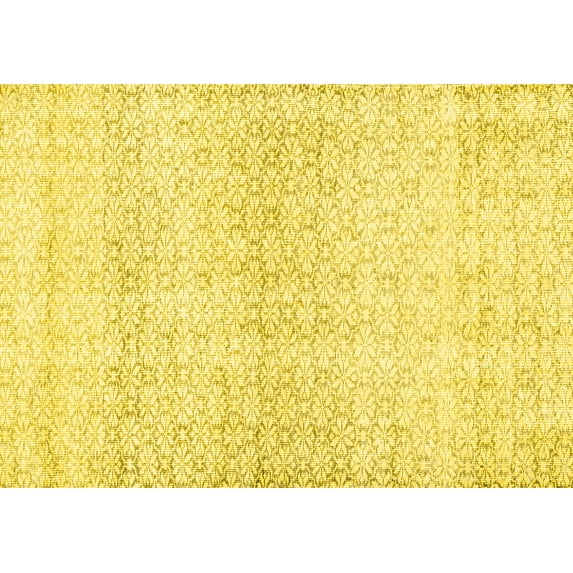 Ahgly Company Machine Washable Indoor Rectangle Persian Yellow Traditional Area Rugs, 5' x 8'