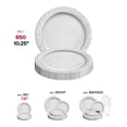 thumbnail image 6 of Smarty 10.25" White Silver Hammered Rim Round Plastic Dinner Plates 120ct, 6 of 7