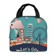 thumbnail image 1 of Easygdp Let's go Travel Bolsa Térmica Premium - Tela Oxford Impermeable, Gran Capacidad, Bolsillo Frontal, Unisex para Trabajo, Escuela, Actividades al Aire Libre y Picnics, 1 of 8