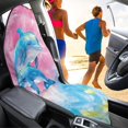 thumbnail image 4 of POLERO 1 Pack Car Seat Towel Cover Easy Install, Compatible with Van Truck Car Interior Plush Microfiber Car Seat Cover Watercolor Two Dolphins, 4 of 7
