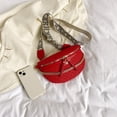thumbnail image 3 of AMERTEER Sac de Poitrine pour Femmes Bandoulière Réglable Couleur Unie Sac à Main pour Filles (Rouge), 3 of 10