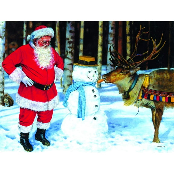 SUNSOUT INC - A Carrot for Rudolf - 300 pc Jigsaw Puzzle by Artist: Susan Brabeau - Finished Size 18" x 24" Christmas - MPN# 44577