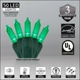 thumbnail image 3 of Wintergreen Lighting LED Christmas Tree Lights, T5 Mini Lights, LED String Lights, Christmas String Lights, 50 Lights, Green Wire, 3 of 7