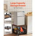 thumbnail image 3 of VEVOR Mini Fridge Stand with Storage 198lbs Cart & Swivel Wheels Light Brown, 3 of 9
