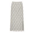 thumbnail image 4 of Samdudou Womens Maxi Skirts High Waisted Sequined Split Mesh Skirt Elastic Waist Plaid See-Through Beachwear for Party, 4 of 5