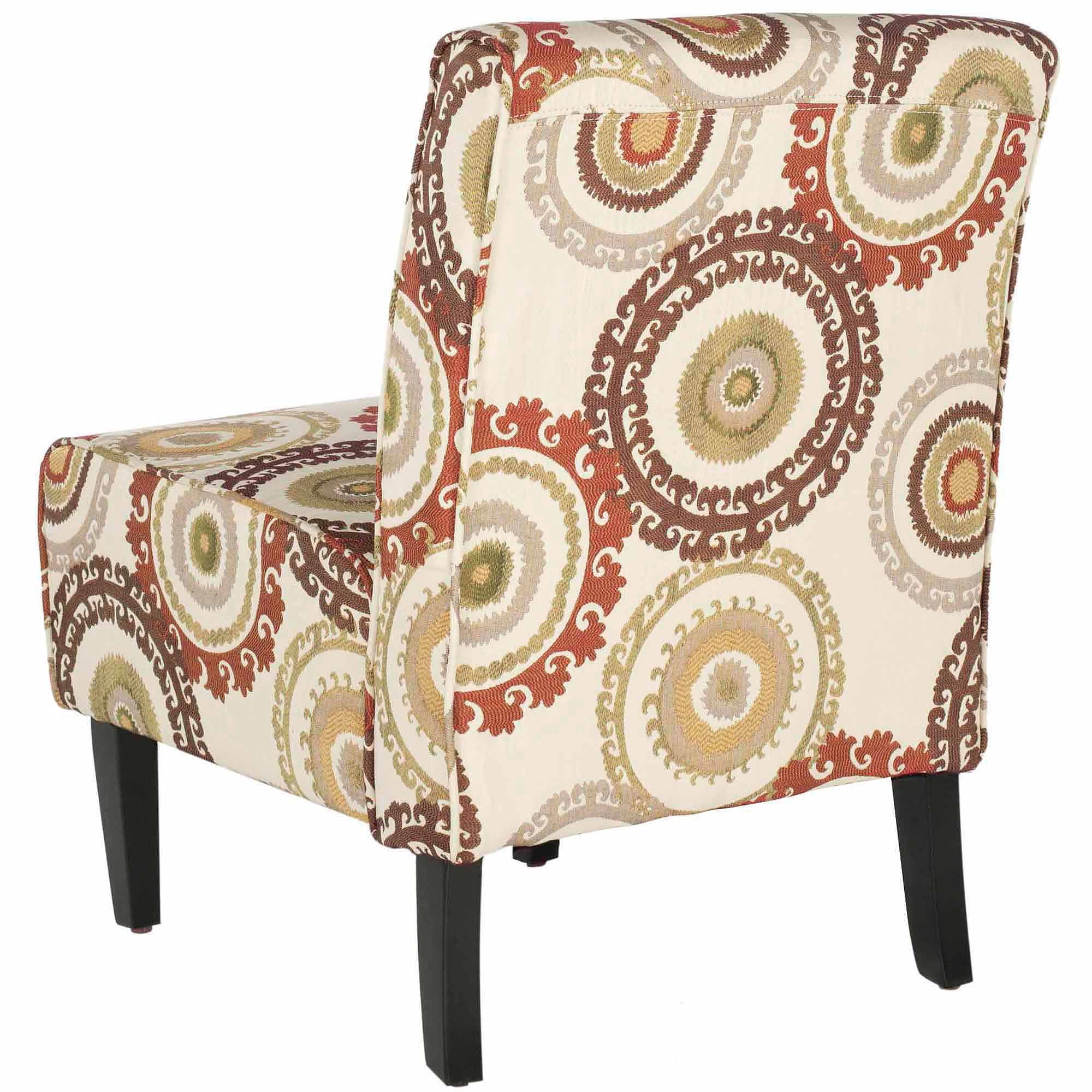 SAFAVIEH Marka Armless Club Chair, Multi-Beige, Brown, Orange and Green