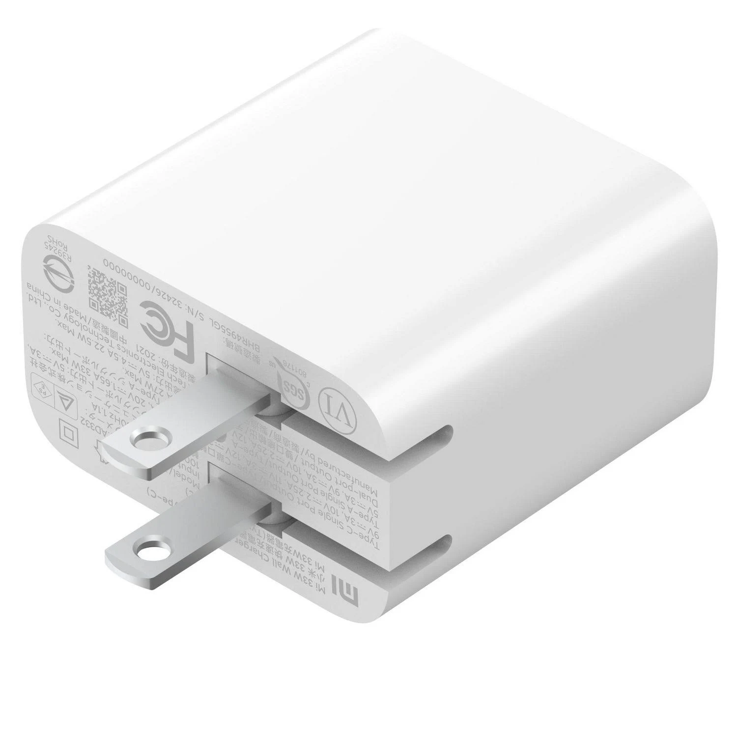 Xiaomi Mi 33W Wall Charger, Dual-port Outlet (Type-A & Type-C Ports) PD Charging, White