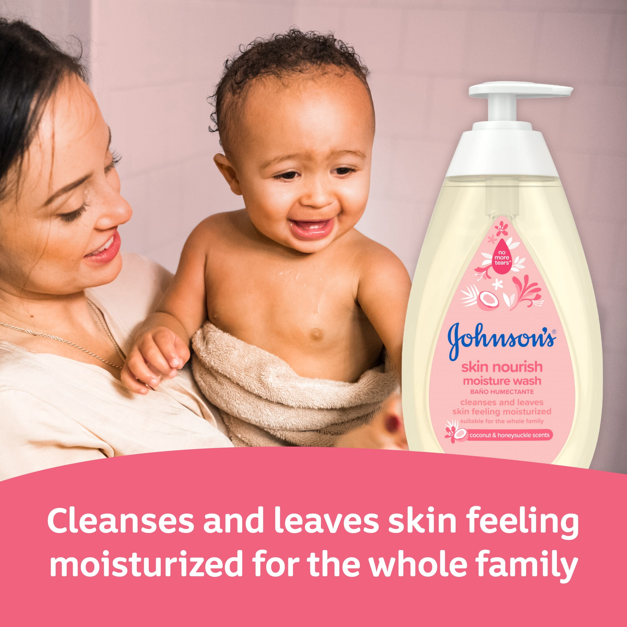 Johnson's Skin Nourish Bath Body Wash for Baby & Toddler, Coconut & Honeysuckle, 20.3 fl oz