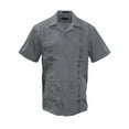 thumbnail image 1 of Gravity Threads Mens Guayabera Summer Shirt - Charcoal - 4X-Large, 1 of 2