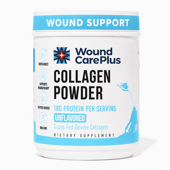 Wound CarePlus Collagen Peptides Powder for Wound Healing Support & Post-Surgery Recovery, Unflavored - 28 Servings