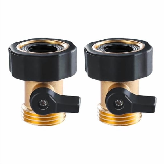 3 Pack 3/4" Brass Garden Hose Shut Off Valve,1-Way Restricted-Flow Water Shut-Off,Fits 3/4 Inch Hose Connector