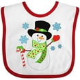 thumbnail image 3 of Inktastic Christmas Snowman in Top Hat with Candy Cane Boys or Girls Baby Bib, 3 of 4