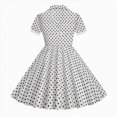 thumbnail image 4 of Kids Girls Summer Dress Vintage Retro Dresses Polka Dot Printed Clothes for Girls, 4 of 7