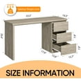 thumbnail image 2 of Computer Desk with Drawers, Wood Work Desk, Home Office PC Desk Workstation with Storage, Modern Gaming Computer Table for Bedroom, Living Room, 53.5 inches, Gray Oak, 2 of 5