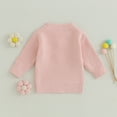 thumbnail image 3 of Okbabeha Toddler Baby Girl Chunky Sweater Romper Onesie Knit Big/Lil Sis Embroidered Sweatshirt Sister Matching Outfit, 3 of 7