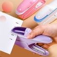 thumbnail image 4 of ABPETE Stapleless Stapler, No Staple Stapler Paper Clinch Compact Staple Free Staplers Binding Hand Tool Up to 8 Sheets Binding(Purple), 4 of 9