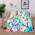 thumbnail image 2 of Rainbow Tie Dye Blankets and Throws Spiral Psychedelic Pattern Boho Sherpa Blanket Lightweight Fluffy Color Fleece Blanket for Couch Bed Warming Decor…, 150x200cm(60x80inches), 2 of 5