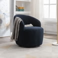thumbnail image 3 of Swivel Accent Chair, Teddy Fabric Barrel Chair with with Metal Base and Padded Cushion, Comfy Single Sofa Chair Arm Chair for Living Room, Hotel, Bedroom, Office, 3 of 7