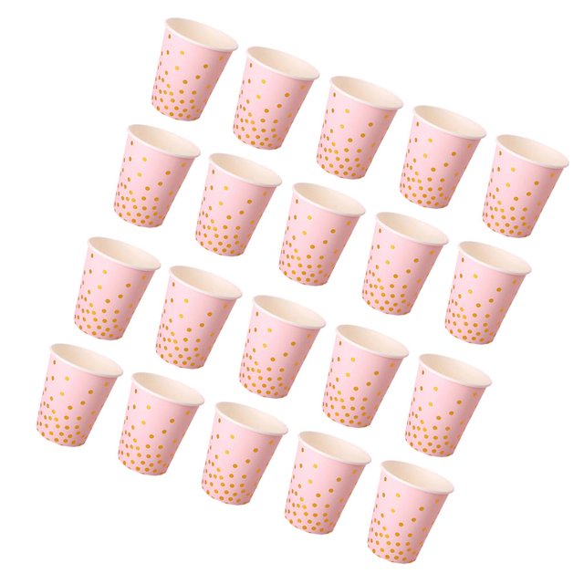 2x Paquete vasos de papel de lunares con , accesorios de vajilla para fiestas en hogar y compromiso desechables Macarena Vasos de papel desechables