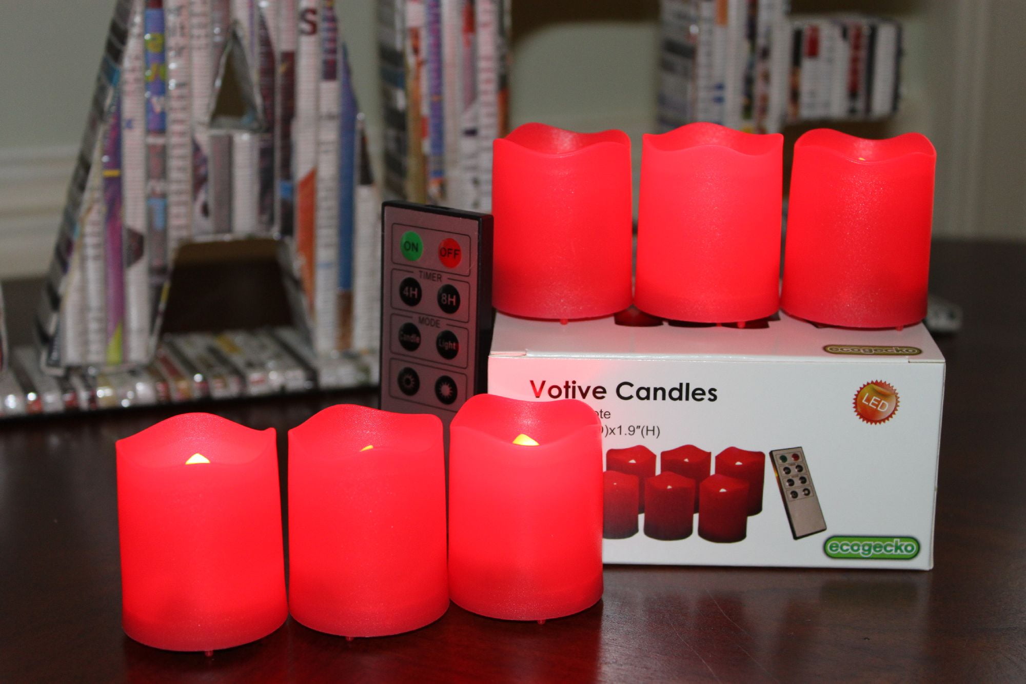 EcoGecko Indoor/Outdoor Remote Controlled Votive Flameless LED Candles