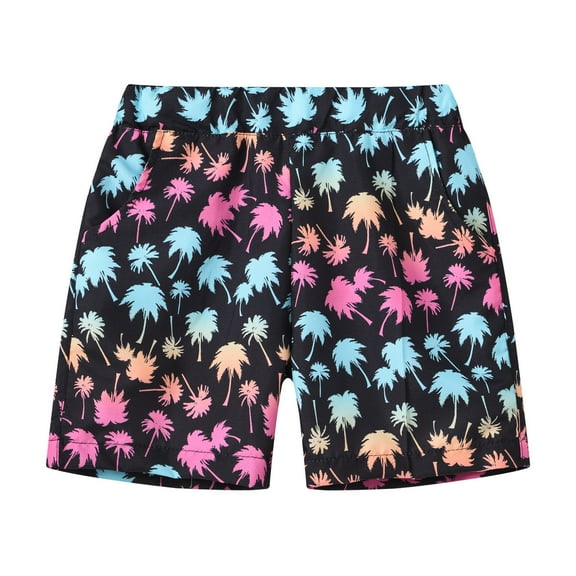 adviicd Boys Swim Trunks Toddler Swim Shorts Bathing Suit for Boy Swimsuit Quick Dry Mesh Beach Boardshorts Swimwear (Black,6-7 Years)