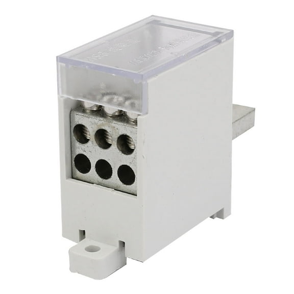 200A One Inlet Six Outlet Wire Terminal Junction Box Electrical Connector White