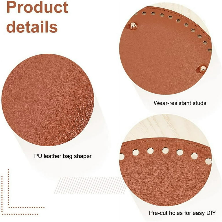 Uxcell 4PCS Oval Bag Bottom Shaper Pads - PU Leather Base For Crochet & Knitting Handbags