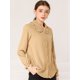 thumbnail image 2 of Blusa De Manga Larga Con Cuello Peter Pan Y Volantes Para Mujer Caqui S, 2 of 6