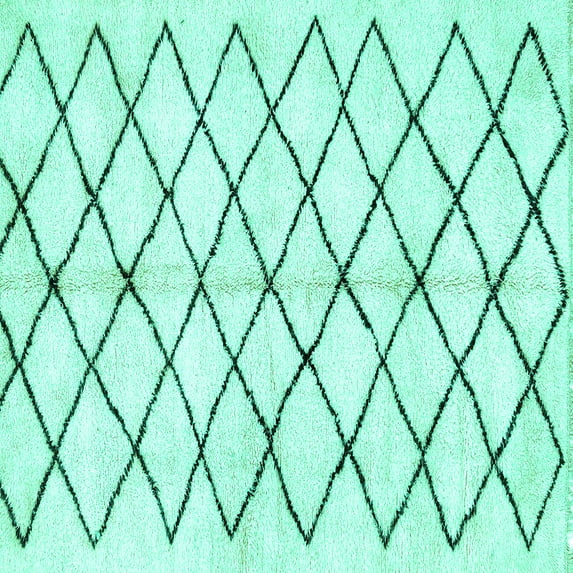 Ahgly Company Indoor Square Solid Turquoise Blue Modern Area Rugs, 4' Square