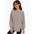 thumbnail image 5 of Womens Oversized Crewneck Long Sleeve Shirts Pullover Sweatshirts, 5 of 7