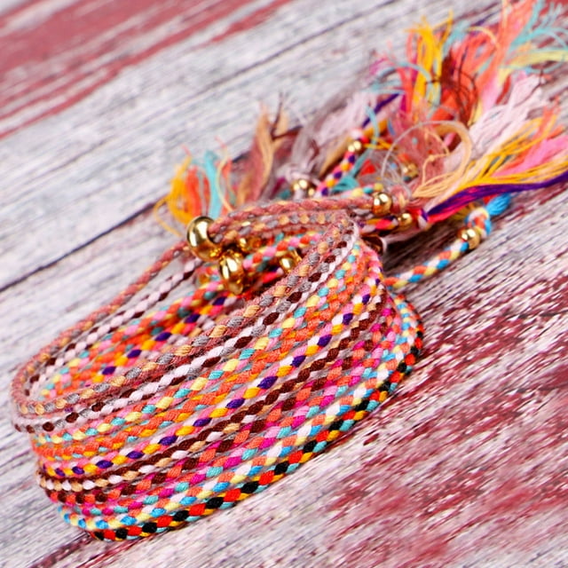 Baohd Tressé Bracelet Mode Accessoire Femmes Hommes Bracelet Bijoux Accessoires Fil Réglable Bracelets avec Frange Décors Type 1 Type 8