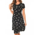 thumbnail image 5 of Bearsland Women’s Short Sleeve Midi Maternity Nursing Dress Casual  Breastfeeding Dress with Pocket, 5 of 7