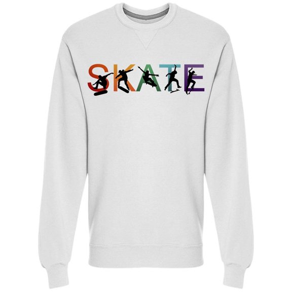 "skate" Skating Silhouettes Sweatshirt Men -Image by Shutterstock, Male 5X-Large