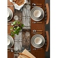 thumbnail image 2 of Brown Wooden Door Table Runner Cotton Linen 120 Inch Holiday Dresser Scarves, Vintage Farmhouse Wood Idyllic Tablerunner for Kitchen Coffee Dining Bedroom Living Room Dinner Scarf Décor 13''x120'', 2 of 9