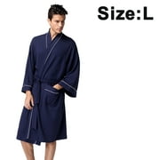 Nightgown Robe Soft Absorbent Lightweight Long Kimono Waffle Hotel/Spa Cotton Bathrobe